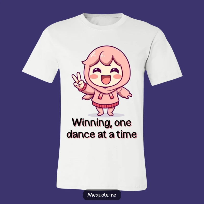 Funny Victory Dance T-Shirt: Delighted Character Peace Sign, Hilarious Gift