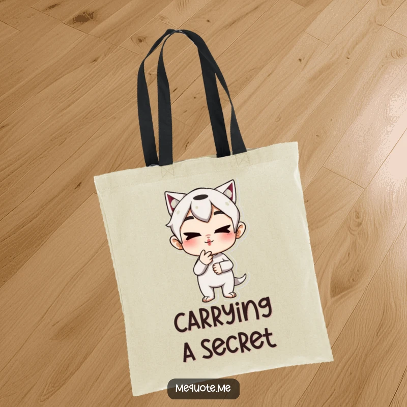 Funny Tote Bag: A mischievous character blowing a kiss, perfect for carrying your items with a playful wink, a humorous funny gift.