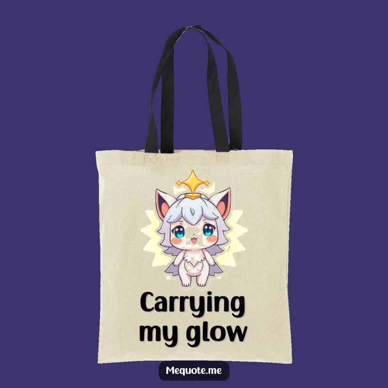Funny Tote Bag: Proud Character with Glowing Aura, Carry Your Shine