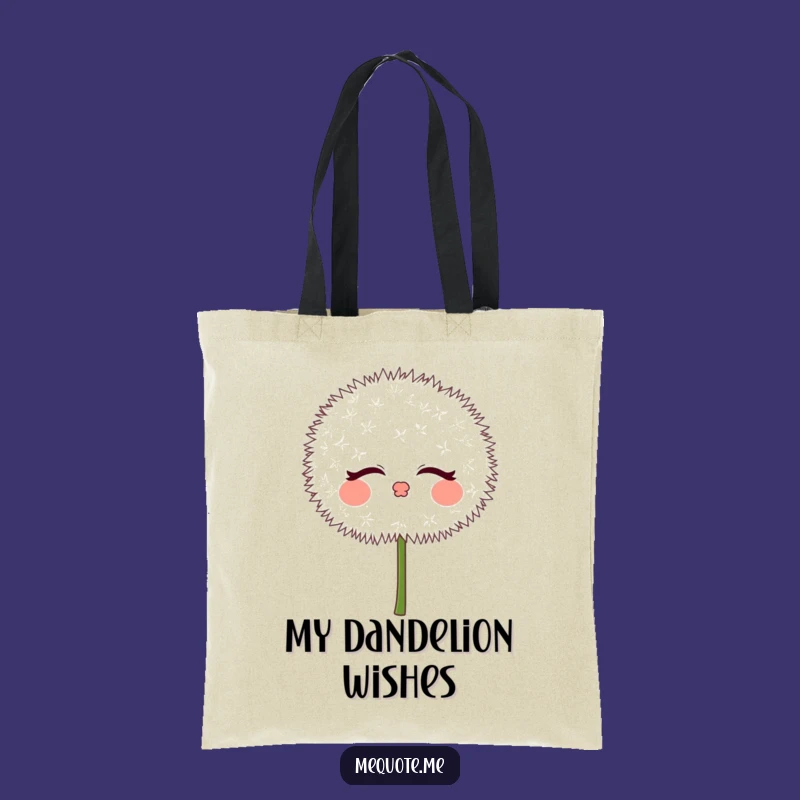 Funny Dandelion Puff Kisses Tote Bag: Carry Your Wishes & Smiles