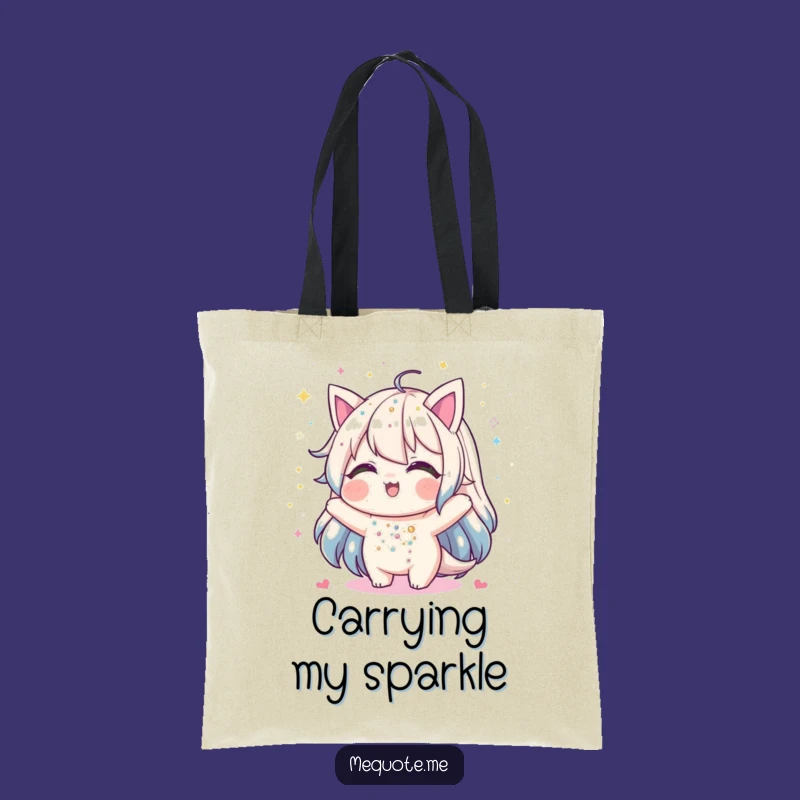 Funny Glitter Shower Tote Bag: Carry Your Sparkle with This Hilarious Character