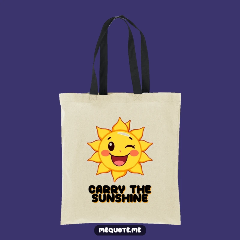 Funny Happy Sun Wink Tote Bag: Carry Your Sunshine Everywhere